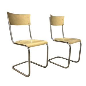 Set of Light Yellow Wooden S43, Stam, Mart, Thonet