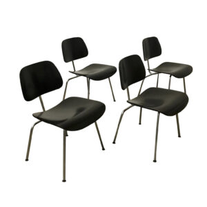 Set of 4 DCM in Black Version, Ray & Charles Eames
