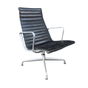 Lounge Chair EA 116, Ray & Charles Eames for Herman Miller in Black Leather