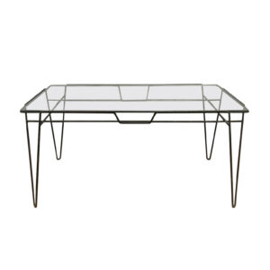 Super Elegant Dining Table, Black Metal Hairpin Legs and Glass Top, Buena de Mesquita