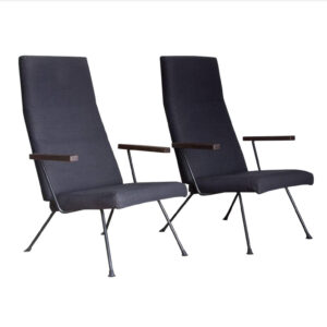 Easy Chair 1410, Original Dark Blue/Black Fabric, Cordemeyer