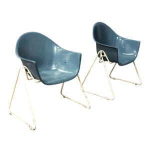 Fiberglass Children Chairs with Metal Base