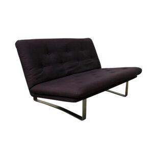 2-Seat Kho Liang Ie Chrome Base Couch C 683 Artifort in Purple
