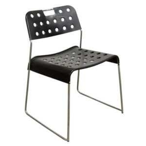 Black Omstak Stacking Chair, Kinsman Rodney