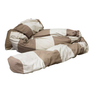 Original Snake Couch, redone in Brown and White Fabric, Hans Roebers