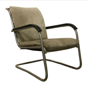 Easy Chair, Fabric with Black Lacquered Wooden Armrests, Paul Schuitema, Fana Metaal