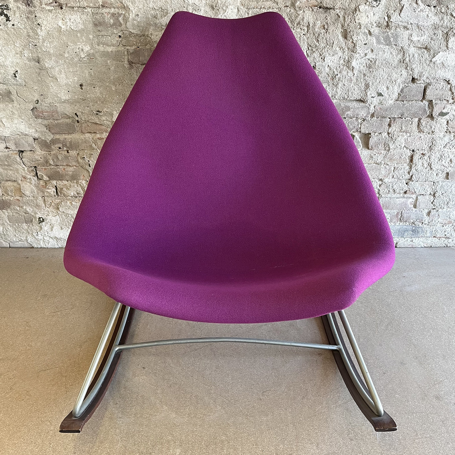 Original Early Version Rocking Chair in Pink Purple Upholstery by Geoffrey Harcourt - Image 9