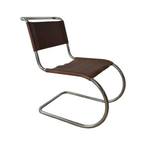 Ludwig Mies van der Rohe for Knoll International, Dining Chair / Side Chair MR10, Natural Leather