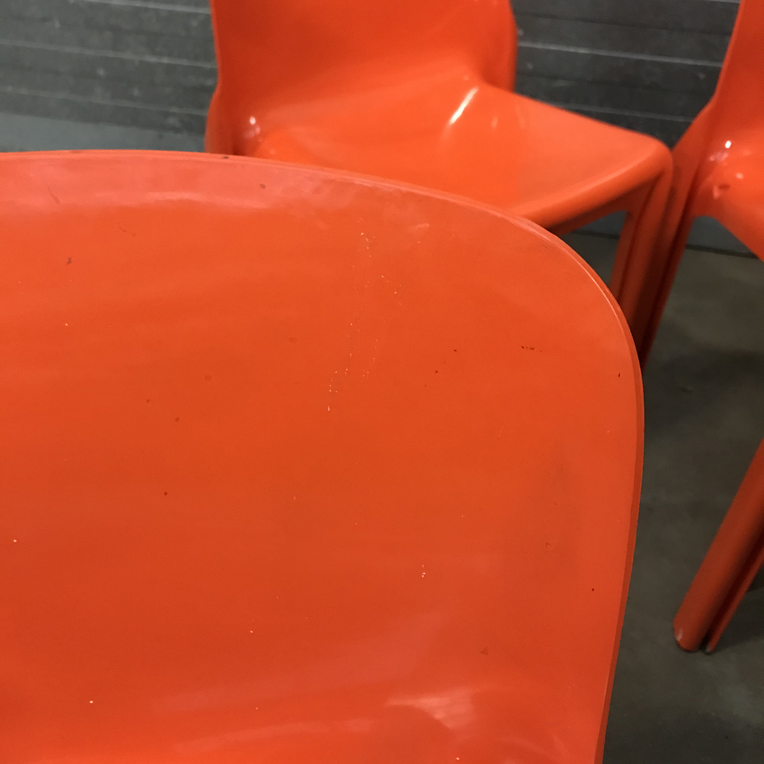 Set of Four Orange Selene Chairs - Image 20
