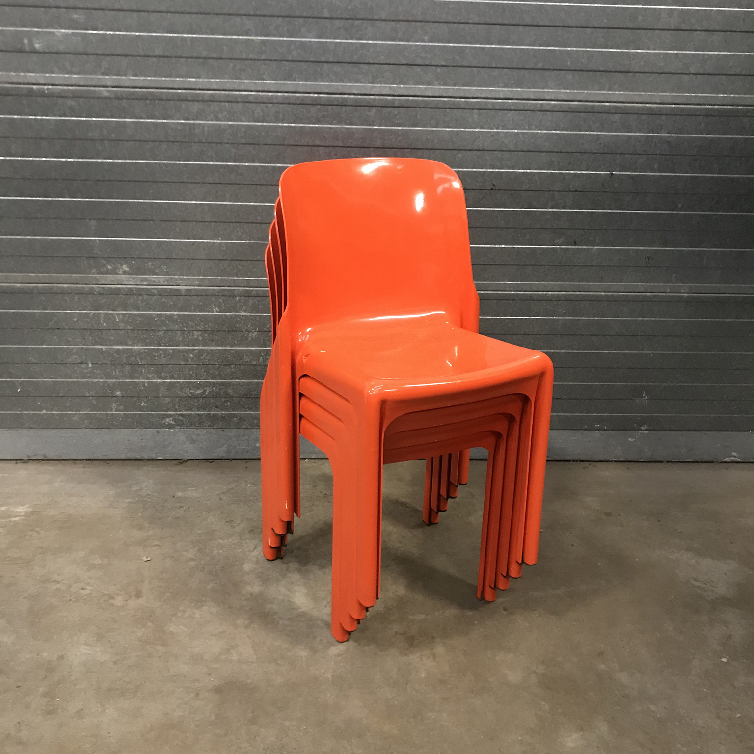 Set of Four Orange Selene Chairs - Image 21
