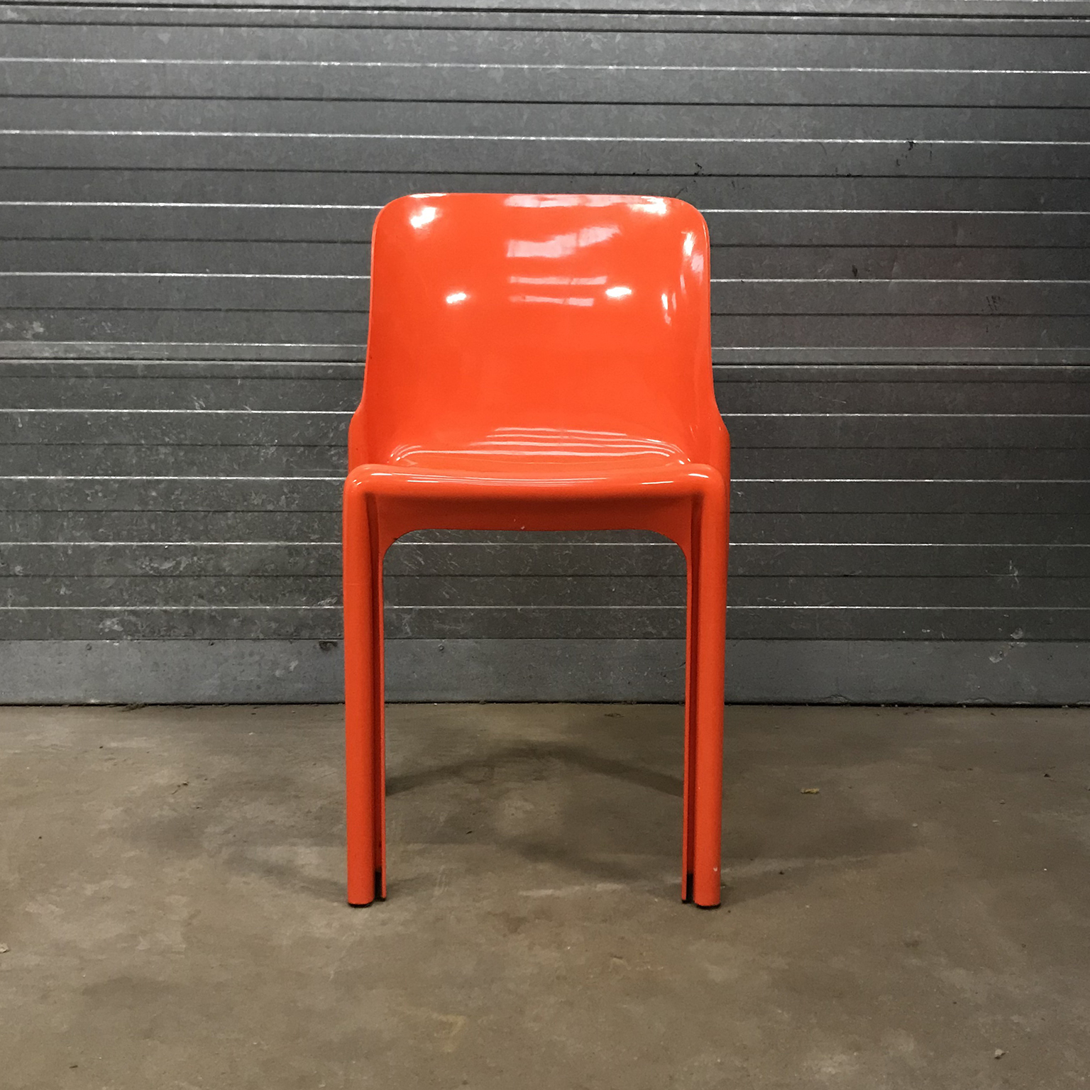 Set of Four Orange Selene Chairs - Image 7