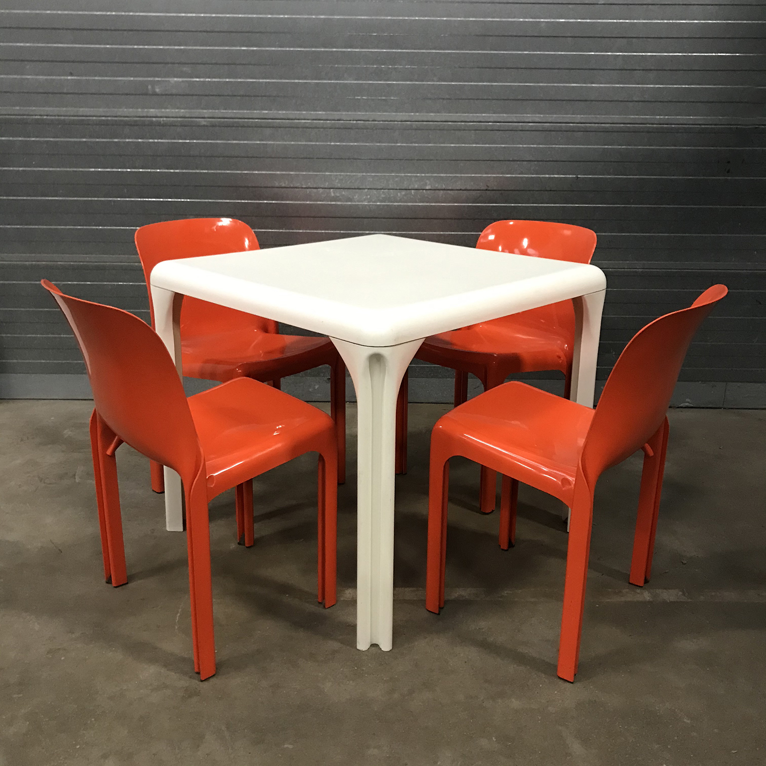Set of Four Orange Selene Chairs - Image 23