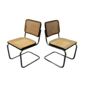 Set Original Early S32 in Wicker and Black, Thonet, Marcel Breuer
