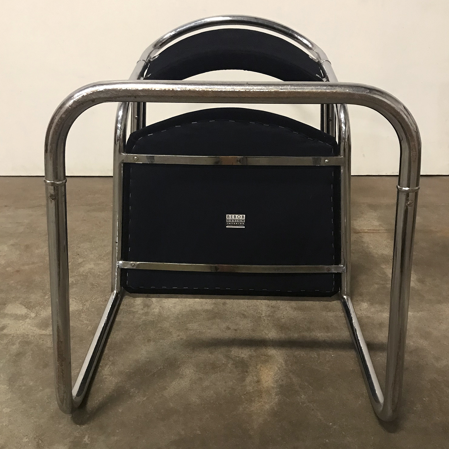 Set of Original Tubular Chairs with Black Upholstery - Image 16