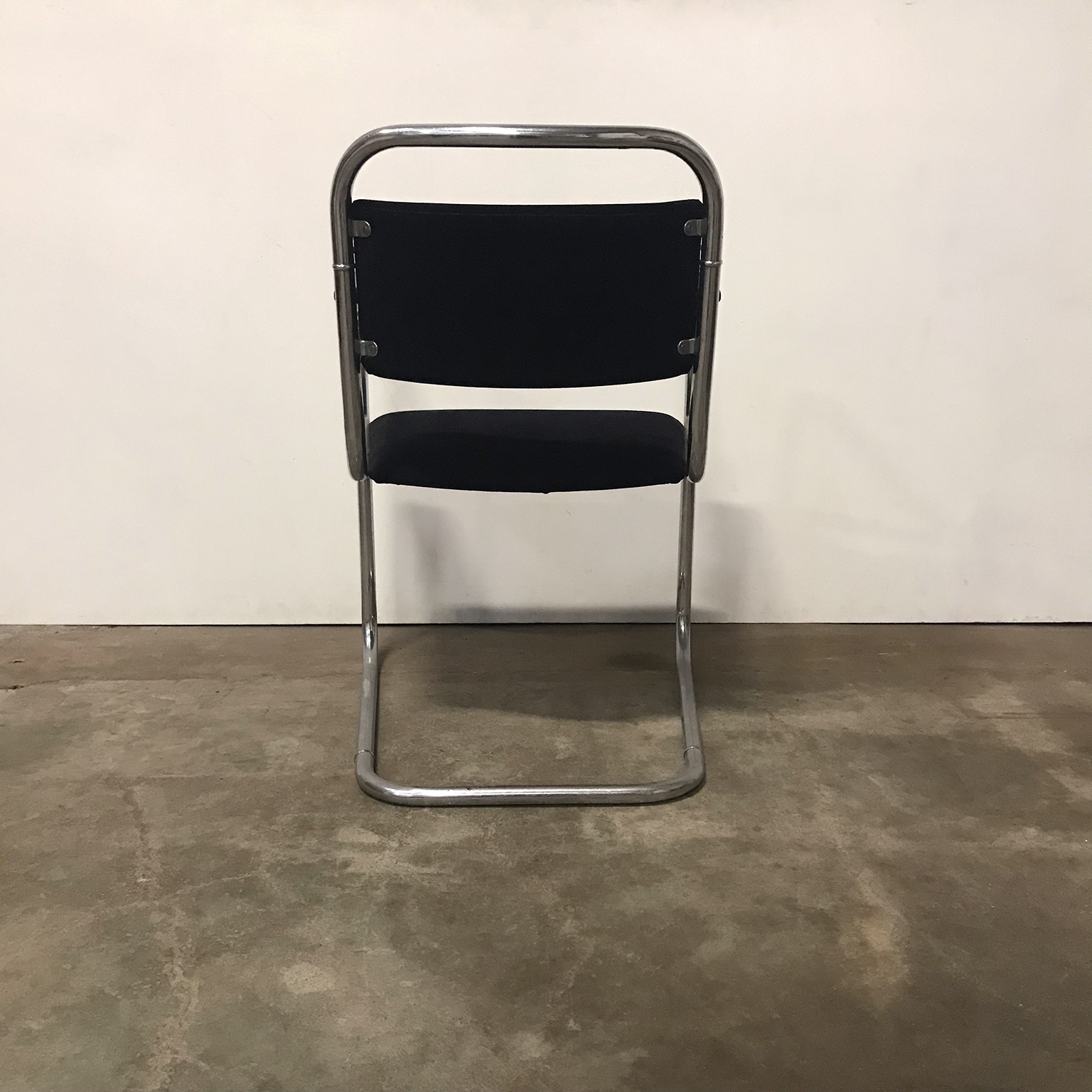 Set of Original Tubular Chairs with Black Upholstery - Image 6