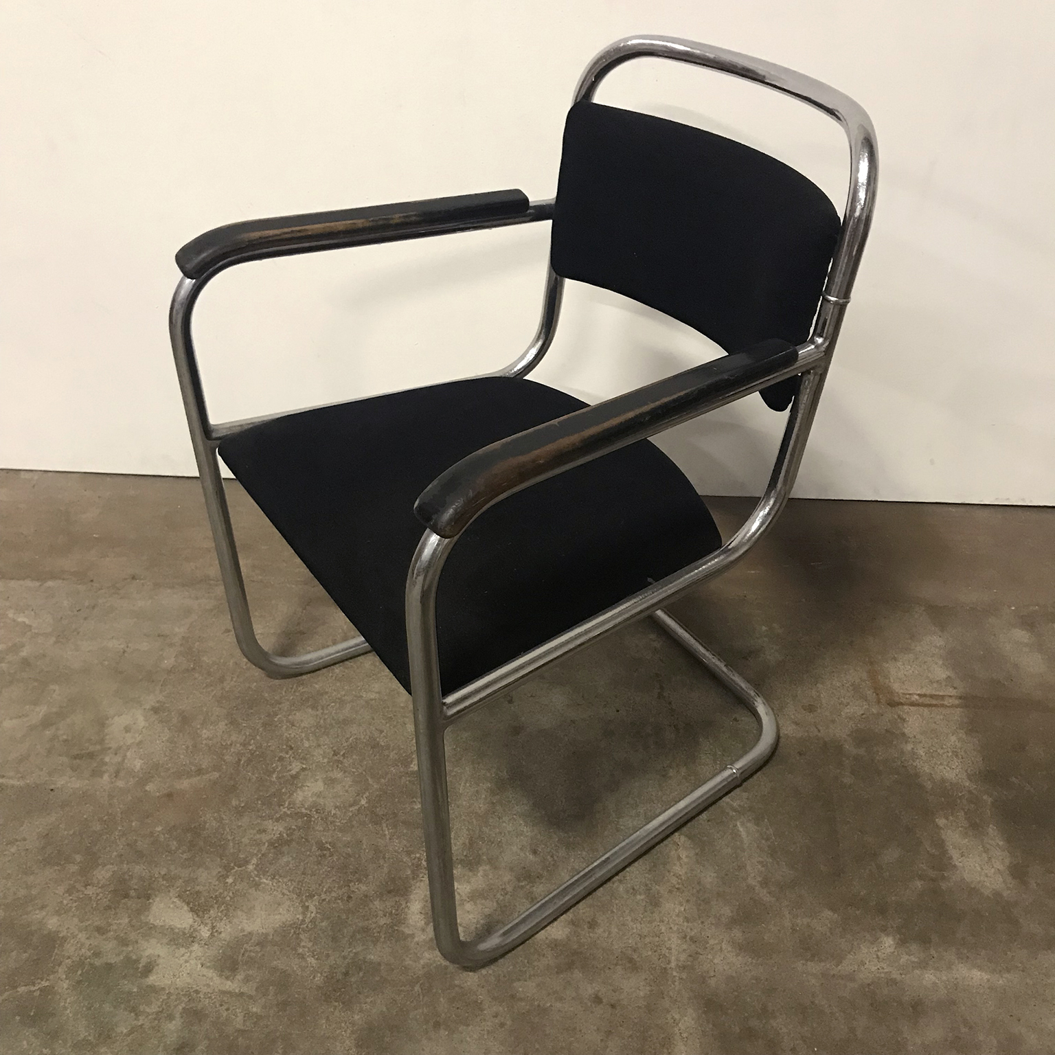 Set of Original Tubular Chairs with Black Upholstery - Image 8