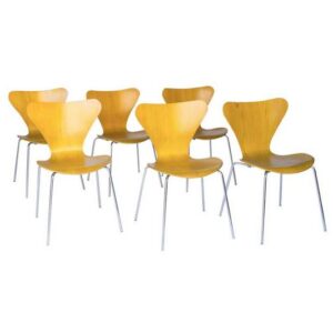 Set of Six Rare Butterfly Chairs, Arne Jacobsen, Fritz Hansen