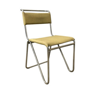 W.H. Gispen for Gispen, Diagonal Chair 102 in Original Yellow Faux Leather