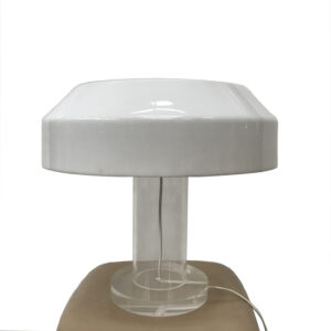 Aldo van den Nieuwelaar Table lamp with White Shade and Transparant Foot