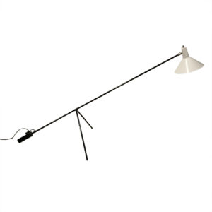 Super Adjustable Floor Lamp with White Shade and Black Base