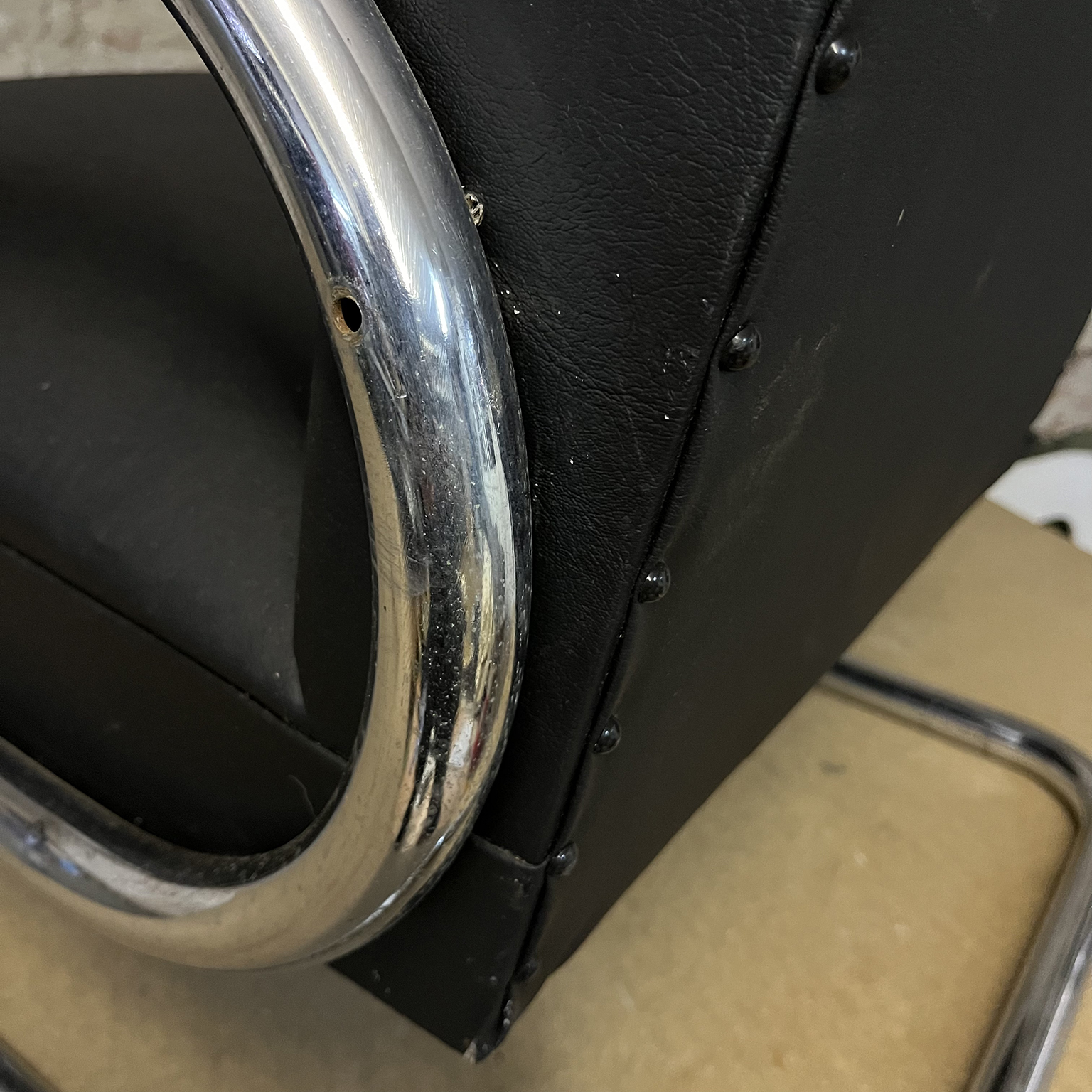 Tubax Armchair in Black Faux Leather - Image 16