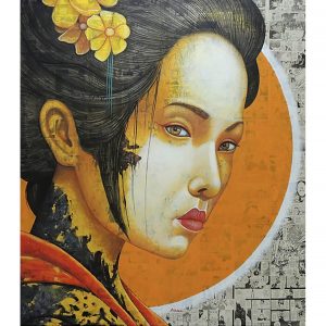 Lady in Orange, Artwork on Canvas