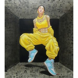 Lady in Yellow, Artwork on Canvas