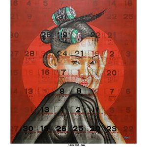 Lady in Red, Artwork on Canvas