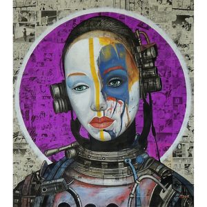Robot Girl, Artwork on Canvas