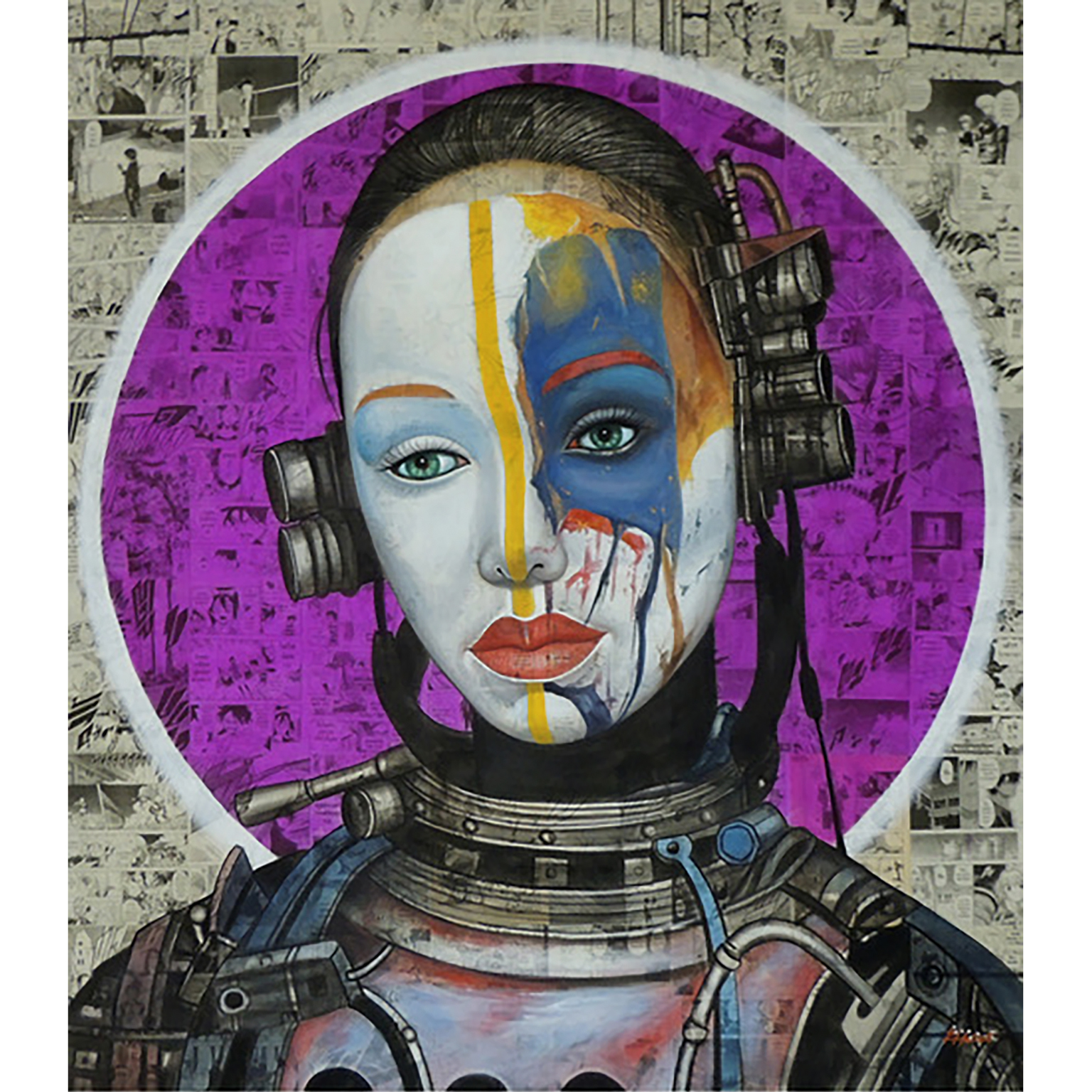 Robot Girl, Artwork on Canvas