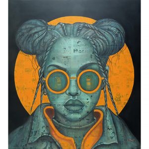 Woman with Orange Glasses, Artwork on Canvas