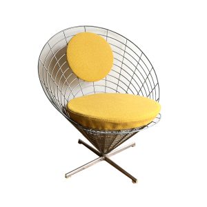 Wire Cone with Yellow Cushions by Verner Panton for Plus Linje, 1958