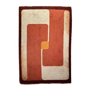 Retro Orange Geometric Rug