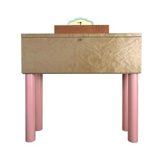 Memphis Desk Donau by Ettorre Sotsass with Memphis Clock