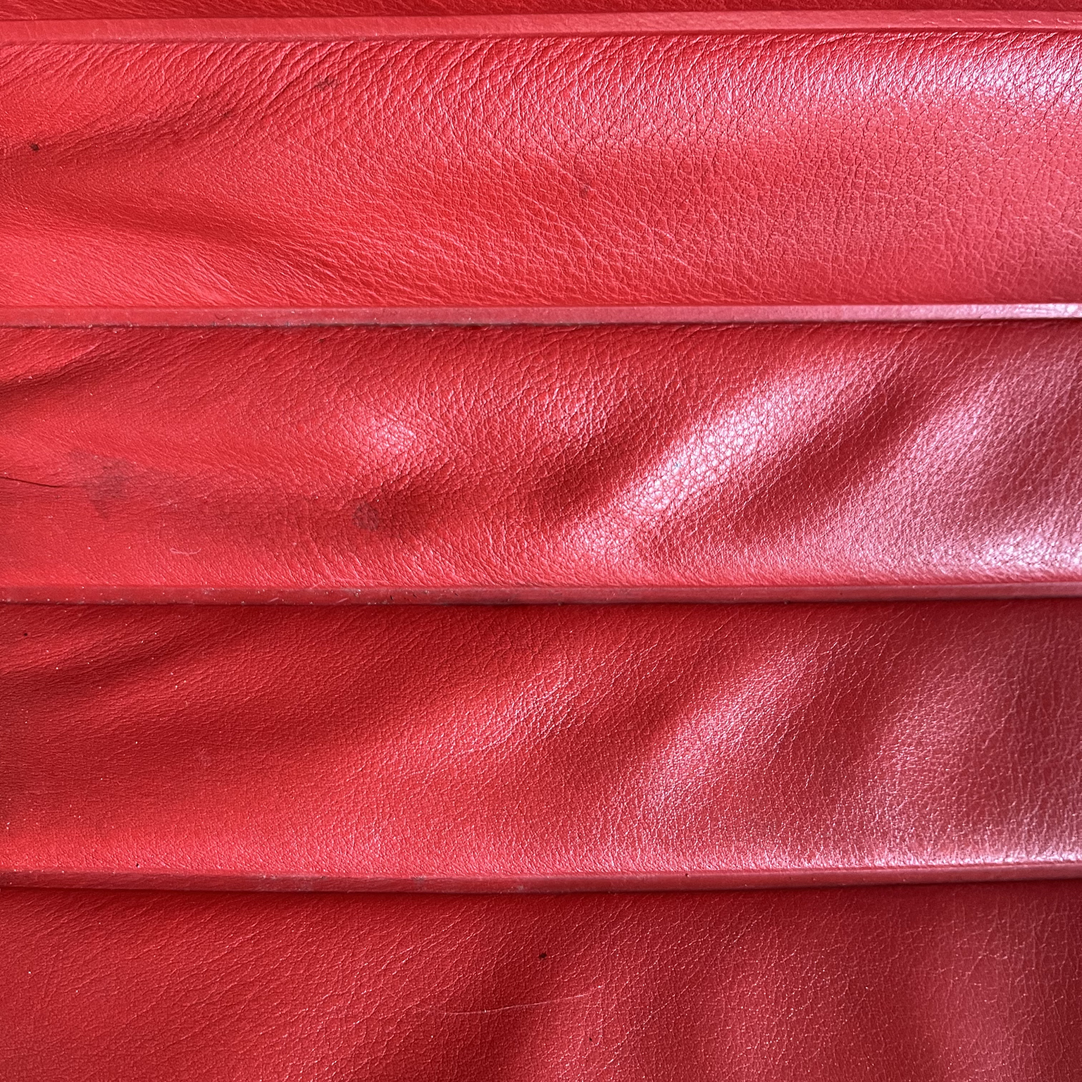 Set of Four Eames Chrome EA 108 in Red Leather, Vitra - Image 17