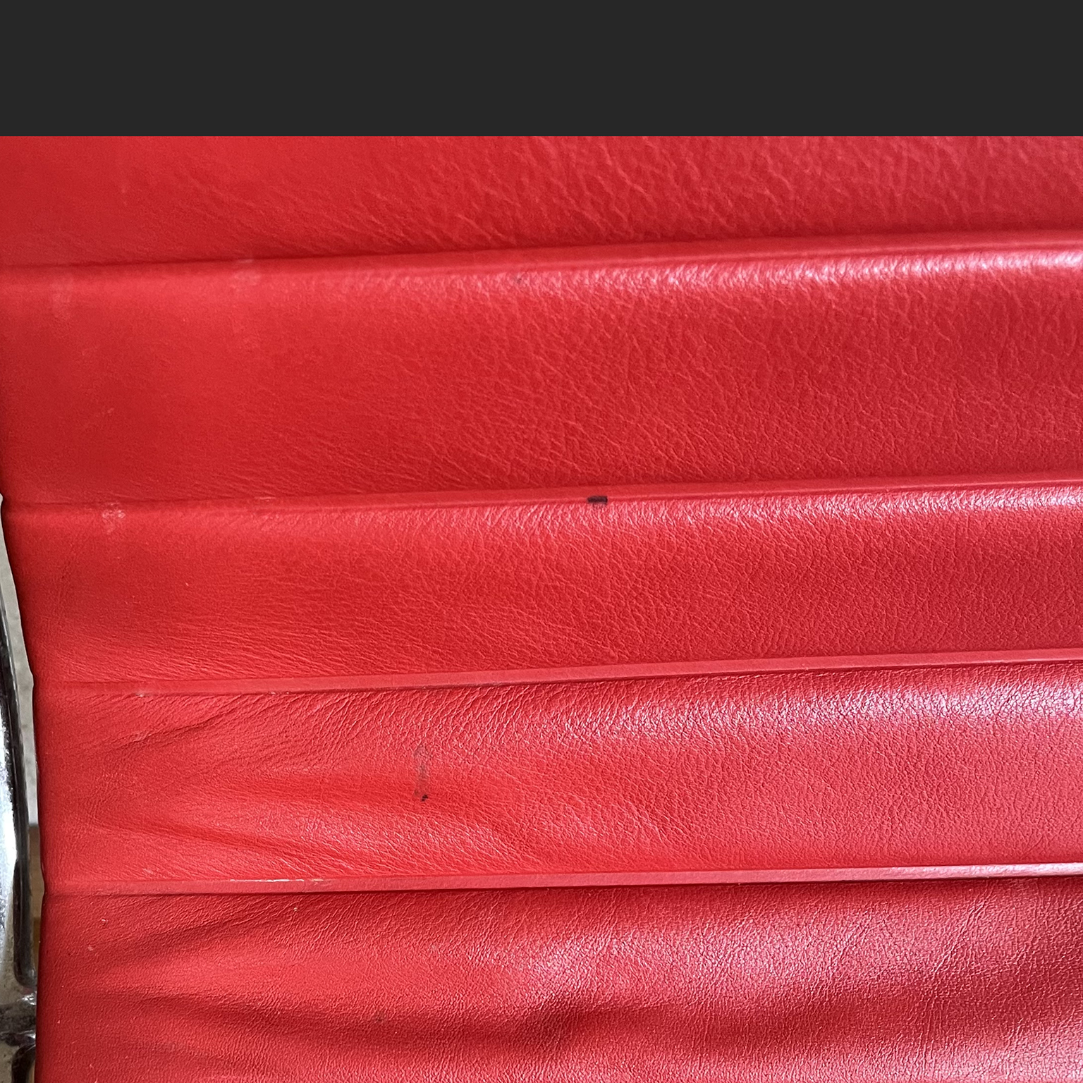 Set of Four Eames Chrome EA 108 in Red Leather, Vitra - Image 22