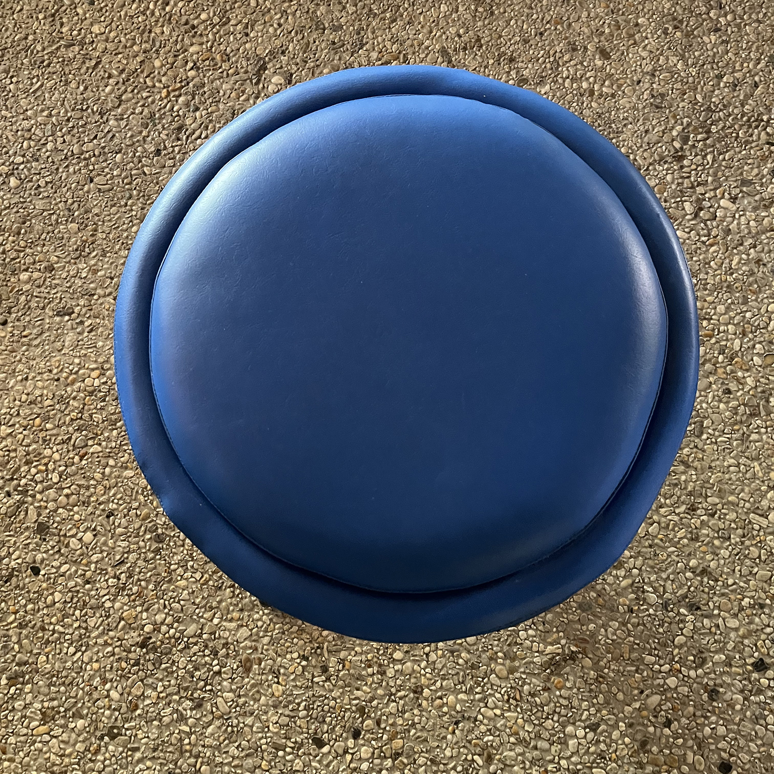 Verner Panton, Blue Artificial Leather Ottoman Cone Chair - Image 4