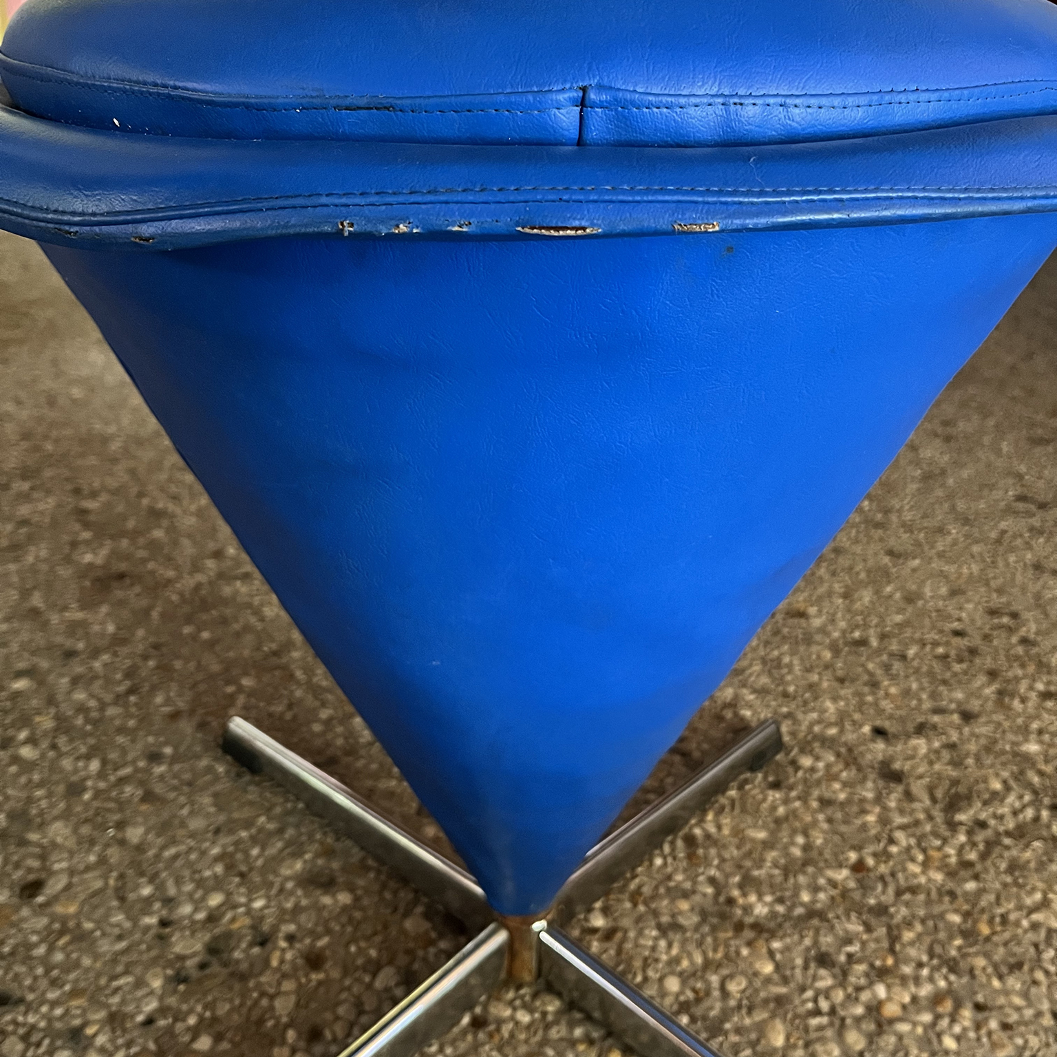 Verner Panton, Blue Artificial Leather Ottoman Cone Chair - Image 8